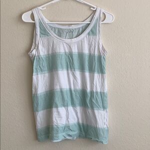 Mint & white striped tank top